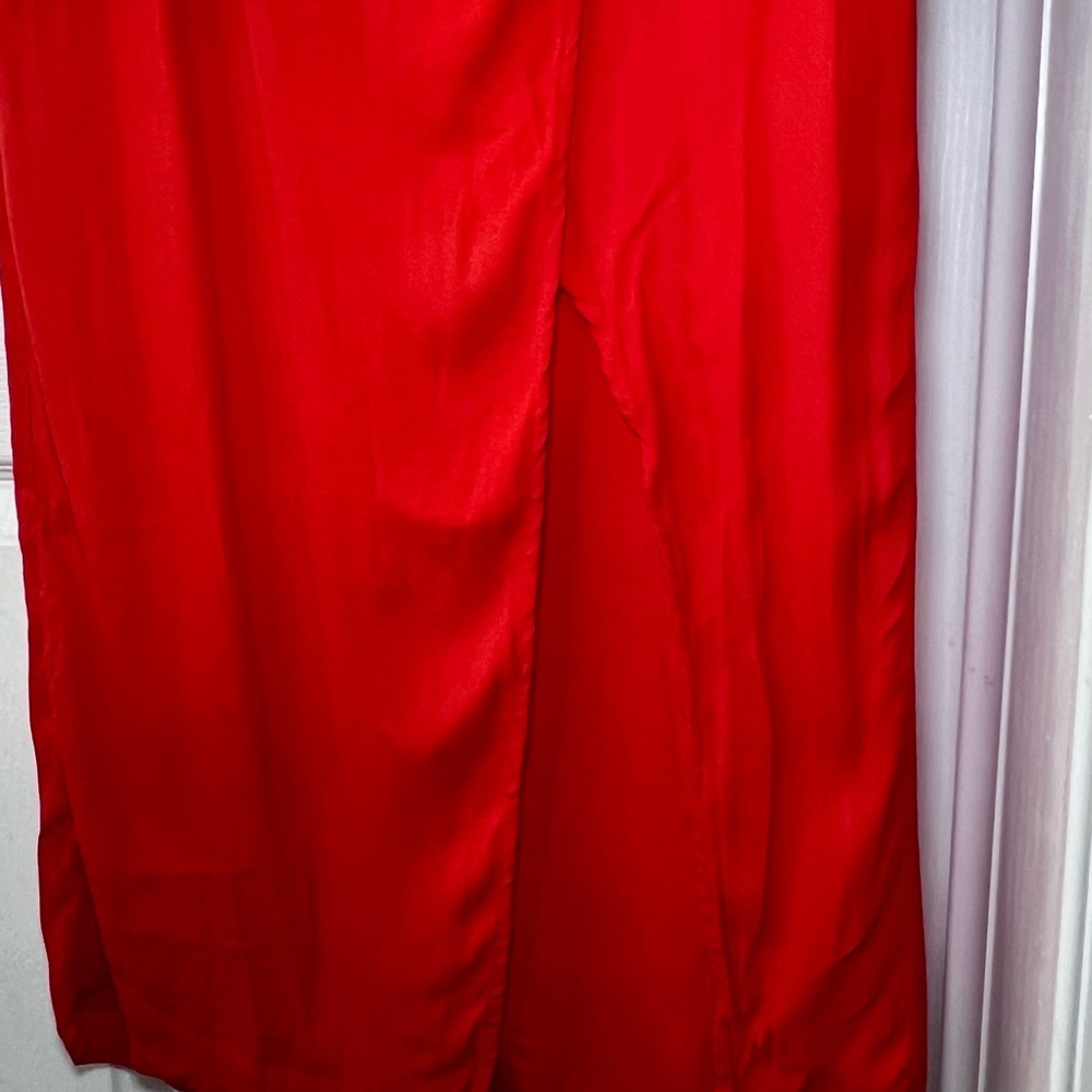 ReformationOrange/Red Long Sleeve Asymmetric Midi Dress Size 2 - Picture 4 of 14